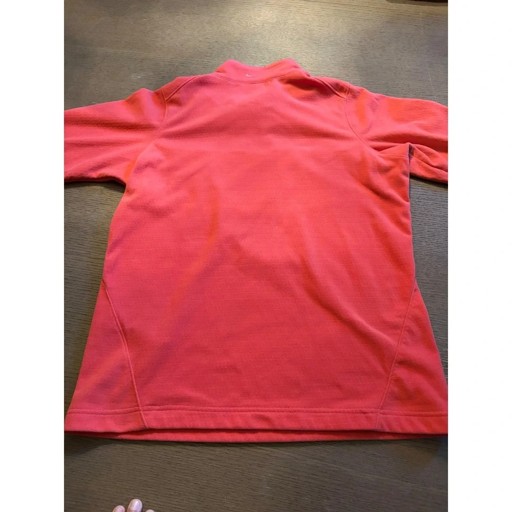 Nike Golf Therma-FIT Quarter Zip Pullover Coral Pink Womens Large Fleece Top